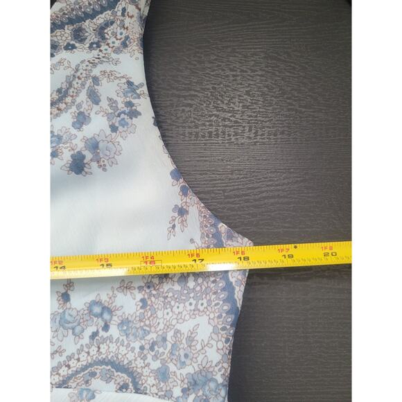 Vintage Y2k Studio Y Paisley Print Babydoll Midi Dress Size 11 Blue Boho Western - Picture 6 of 8